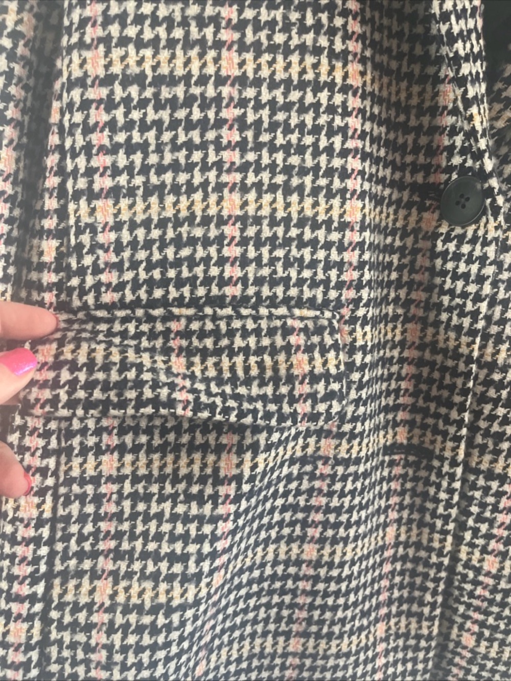 OLD NAVY woman’s Wool Blend Tweed Blazer Plaid Jacket NEW XL - Picture 3 of 9